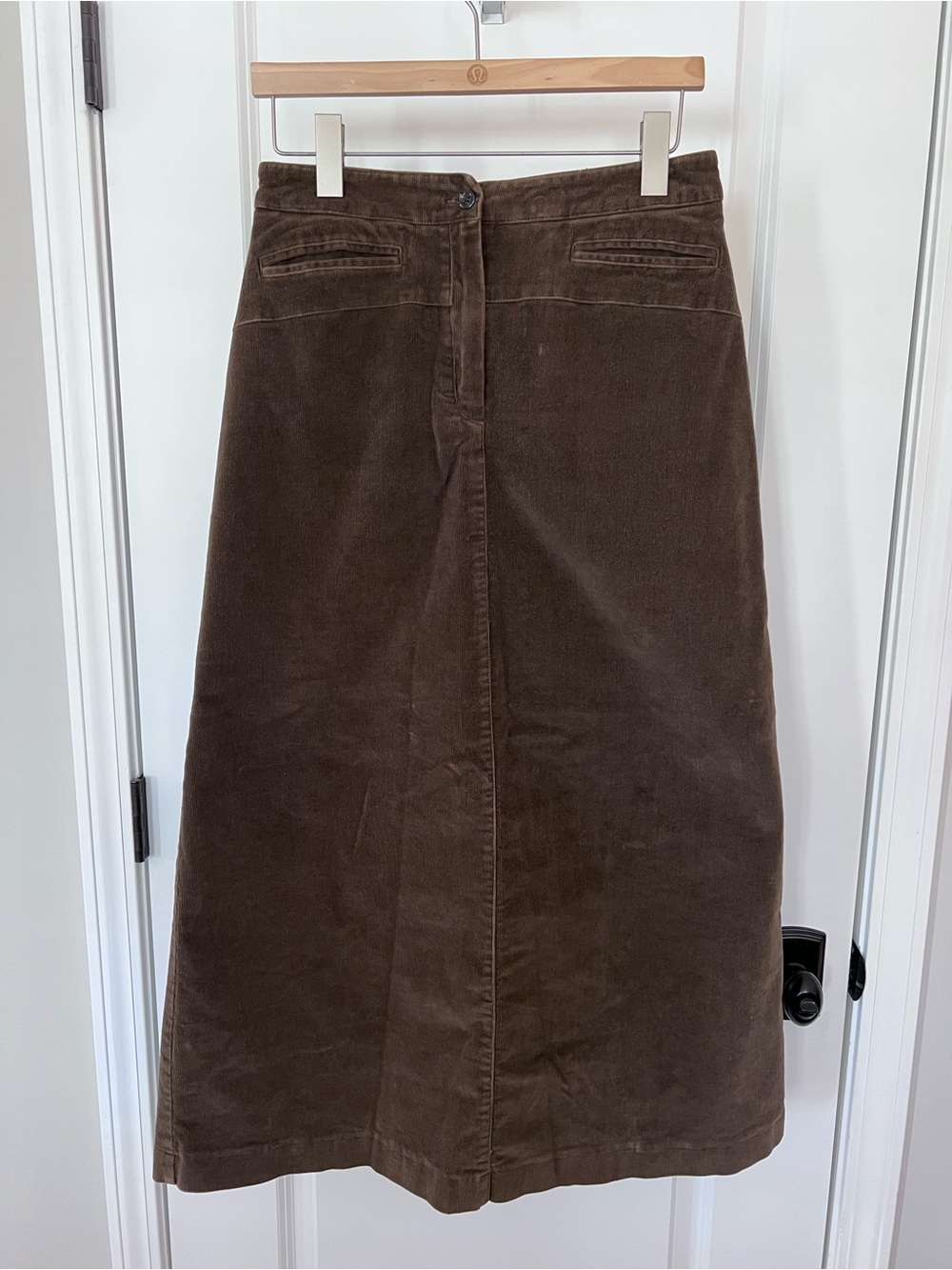 Harve Benard Vintage Chocolate Brown Corduroy Midi Skirt Size 10